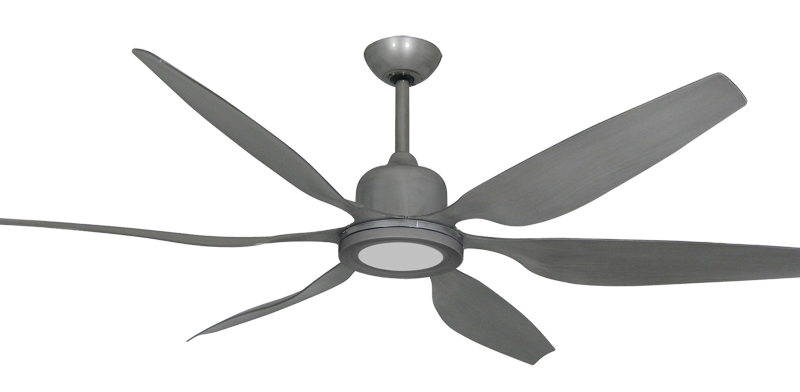 Titan II Brushed Nickel with 66 inch contoured blades, with #610 LED Light added