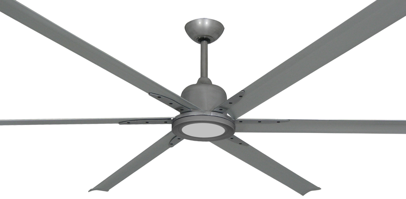 Titan II Brushed Nickel with 84 inch extruded aluminum blades, with #610 LED Light added